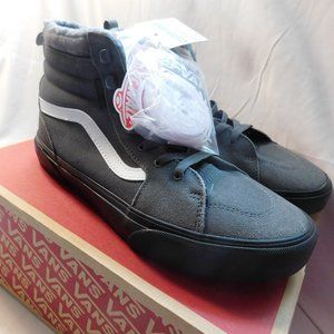 VANS Filmore Hi Sherpa Suede Pewter/Black Sneakers Youth Size 7 NEW